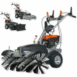 FUXTEC 3in1 Set Benzin Kehrmaschine FX-KM1196 Inkl. Schneeschieber & Kehrgutsammelbehälter